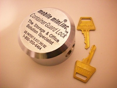 Container guard lock w/ 2 keys, mobile mini, heavy duty
