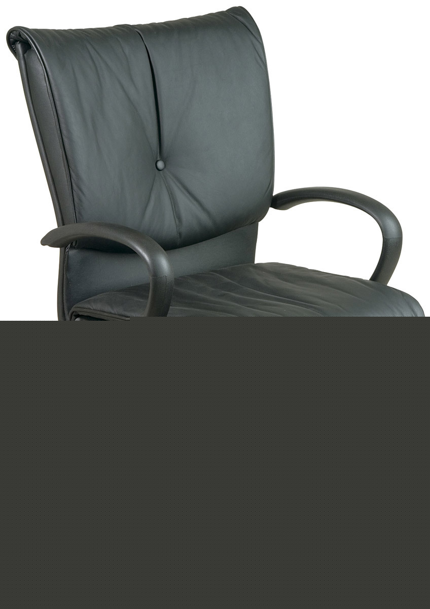 Deluxe black leather computer desk manager office chair