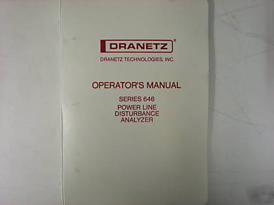 Dranetz model 646 power line disturbance analyzer