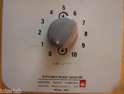 Gen rad 1419-k mica decade capacitor .1, .01, .001UF 