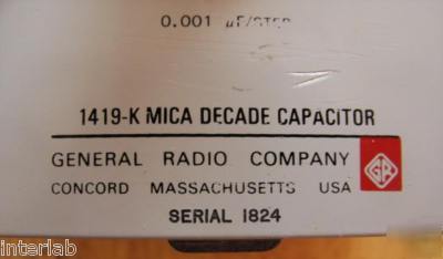 Gen rad 1419-k mica decade capacitor .1, .01, .001UF 