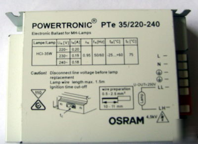 Osram pte 35/220-240 s electronic ballast 2XHCI 35W