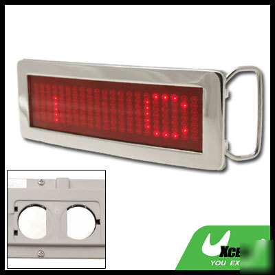 Red led message name badge sign tags scrolling strap