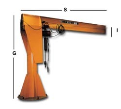 Jib crane, H351-1-1612, 1/2-ton, 16'w, 13'h, 12'l