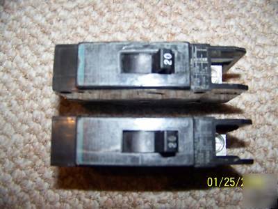 Lot 2 siemens BQD120 bqd 20 amp 277V circuit breaker 