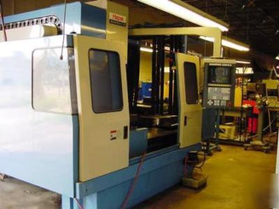 Mazak v-10 vertical machining center, apc, 4TH-axis