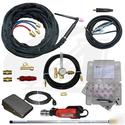 Pro universal tig torch package - 50' cables - air