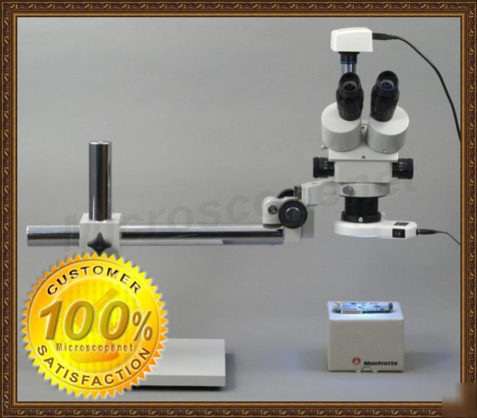 Trinocular 3.5~90X stereo microscope 3MP camera +led lt
