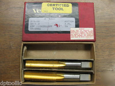 New 2PCS vermont 3/4-16 4F bottom tap tin coated ** **