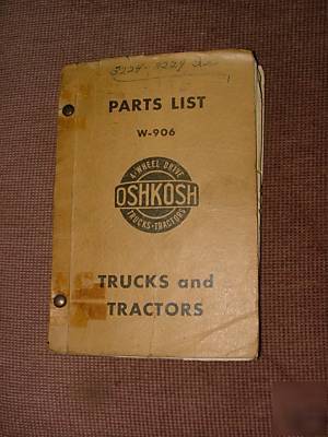 Oshkosh truck chassis models #w-906 parts list manual