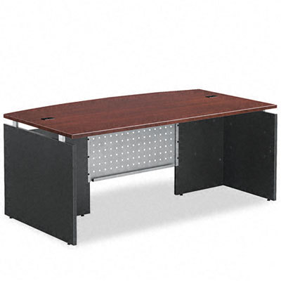 Seville series bow front desk shell 72W x 42 29H cherry
