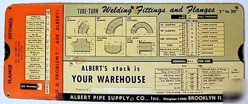 Vintage albert pipe supply co. sliding gauge #A132