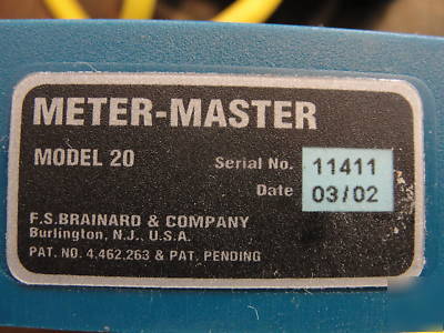 F.s. brainard meter master model 60 and model 20