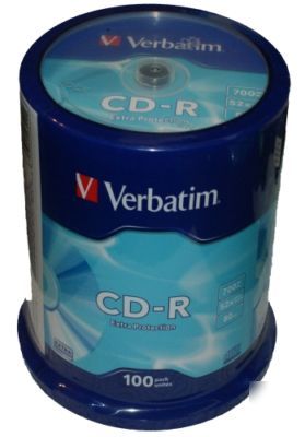 100 verbatim blank disc cd recordable cd-r 52X free del