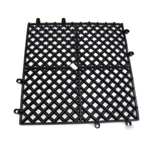 Interlocking bar glass mat - black rubber 1 sq. foot