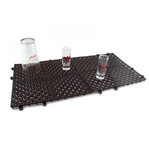 Interlocking bar glass mat - black rubber 1 sq. foot