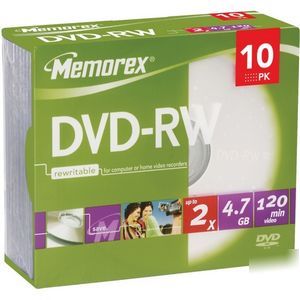 Memorex 5512 -10PK dvd-rw 4X 4.7GB slim 