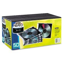 New neato slim jewel case 50 pk black/clear 98330