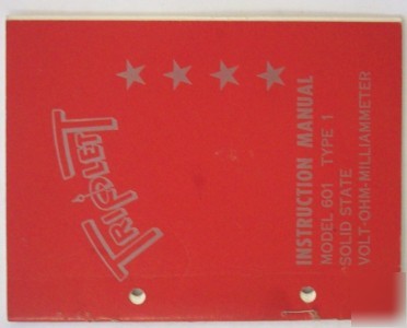 Triplett model 601 type 1 manual - $5 shipping 