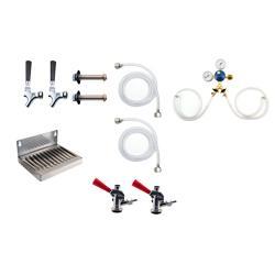 Two tap wall mount kegerator conversion kit no CO2 tank