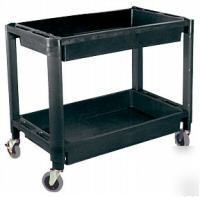 Heavy duty plastic utility rolling tool cart