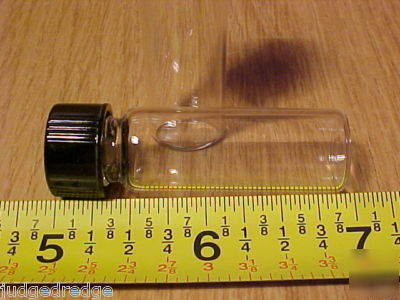 25 clear 1 dram glass vials/bottle screw cap 15X45MM