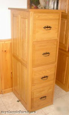 Four drawer filing cabinet file legal/letter solid oak