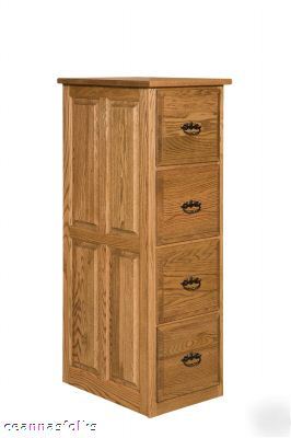 Four drawer filing cabinet file legal/letter solid oak