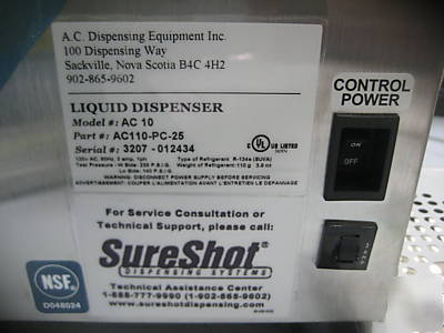 Nib sure shot ac-10 cream dispenser,b ,w/xtra insert, 