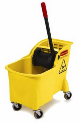 Rubermaid 7380-20-yel 31 qt tandem mop bucket & wringer
