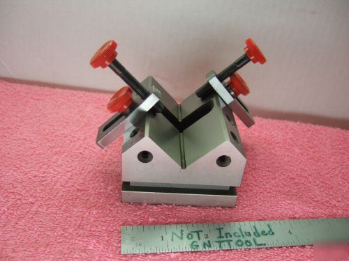  v-block (1) w/clamps xlnt toolmaker a-2 hardened wow 