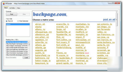 Backpage.com automated classified ad poster 