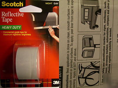 New 2PK scotch 3M reflective safety tape white 