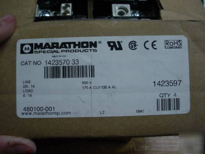 New 4 marathon 1423570 3 pole power distribution block