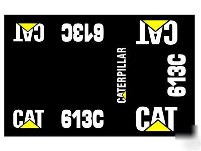 New cat caterpillar 613C scraper brand decal kit