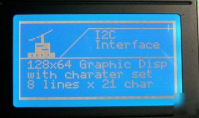 I2C lcd 128 x 64 graphic display with 21 x 8 line text