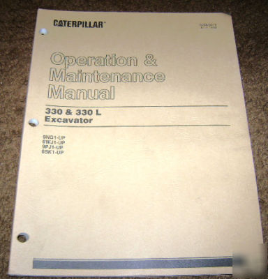 Caterpillar 330 & 330 l excavator operator's manual cat