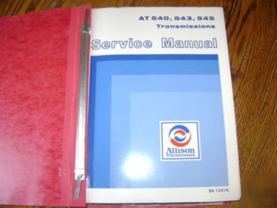 Service & parts manual for gm allison transmissions