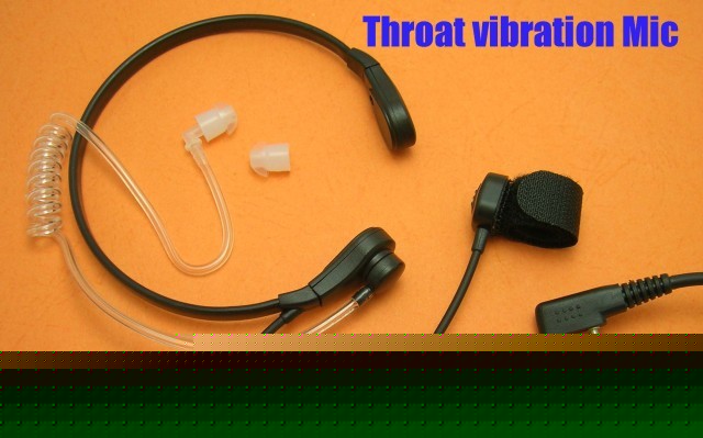 Throat vib mic earpiece 4 kenwood 2 way radio 2 pin 033