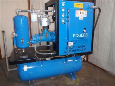 Rogers mg 20 rotary screw air compressor 20HP 120GAL