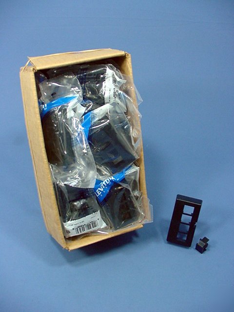 25 leviton black quickport 4-port cubicle wallplates