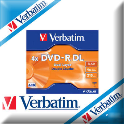 1 verbatim dvd-r 8.5GB dual double layer discs 43543