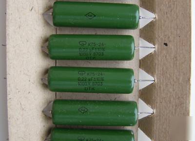0.22UF +/-10% 1000V pio capacitors K75-24 nos lot of 16