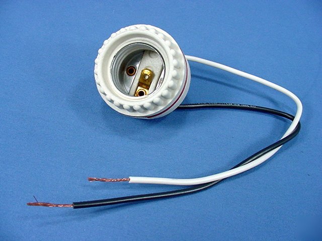 10 leviton 2-pc ring porcelain light socket lampholders