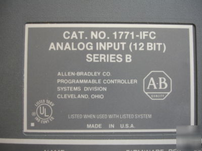 Allen bradley 1771-ifc series b analog input module 