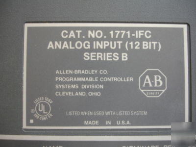 Allen bradley 1771-ifc series b analog input module 