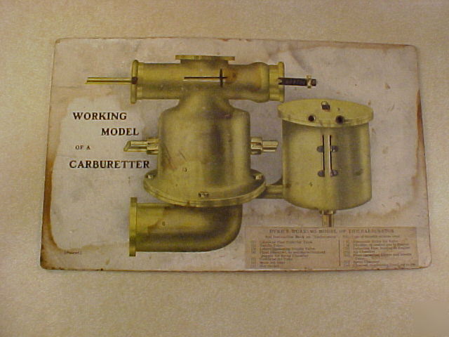 Early antique engine carburetor demonstration model