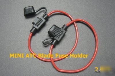 Inline 12 awg atc blade mini fuse holder car/boat 2 pcs