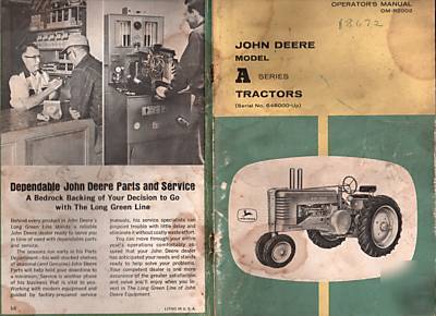 John deere a tractor owners operator's manual om-R2002