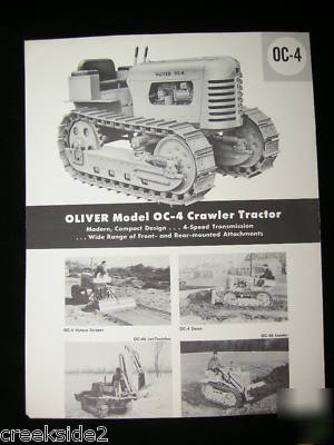 Orig 1957 oliver oc-4 crawler tractor specifications